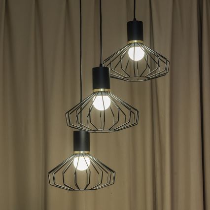 Žyrandol na lince SOLANO 3xE27/15W/230V czarny/złoty