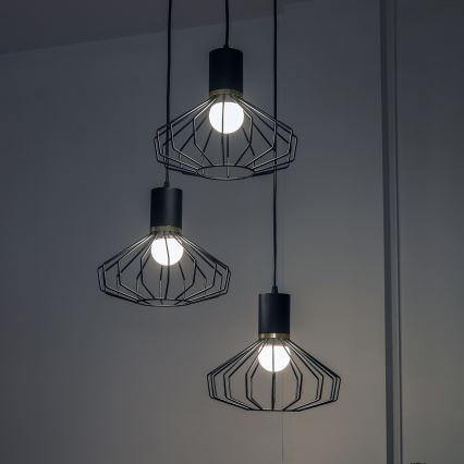 Žyrandol na lince SOLANO 3xE27/15W/230V czarny/złoty