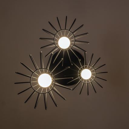 Žyrandol na lince SOLANO 3xE27/15W/230V czarny/złoty