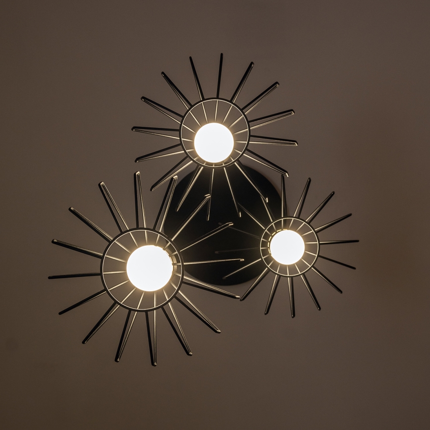 Žyrandol na lince SOLANO 3xE27/15W/230V czarny/złoty