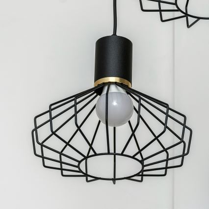 Žyrandol na lince SOLANO 3xE27/15W/230V czarny/złoty