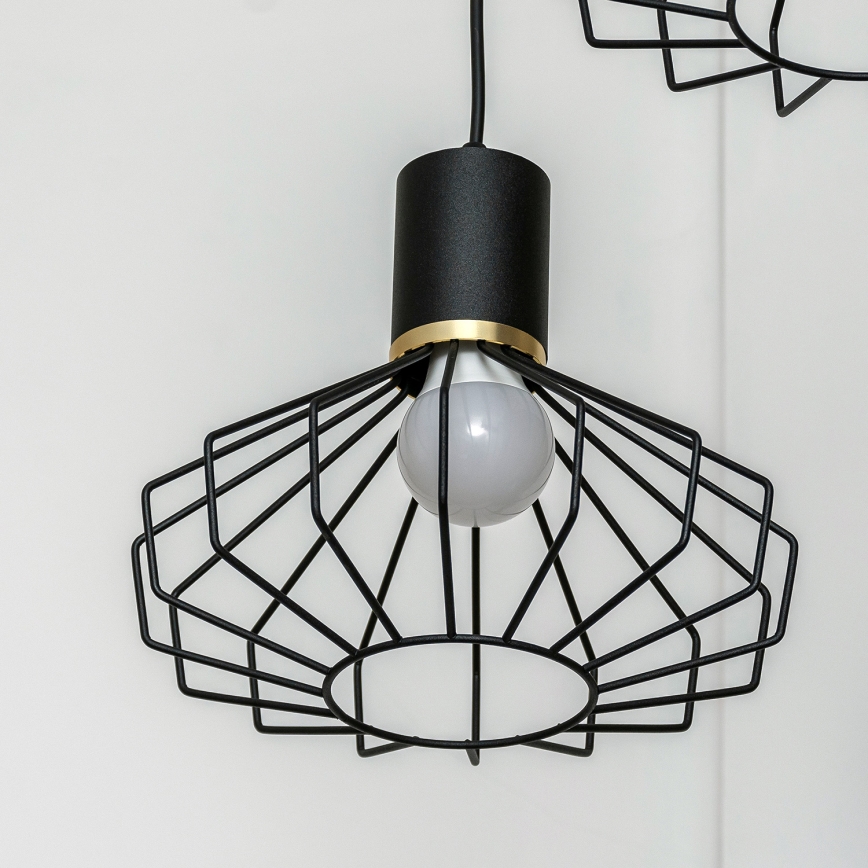 Žyrandol na lince SOLANO 3xE27/15W/230V czarny/złoty