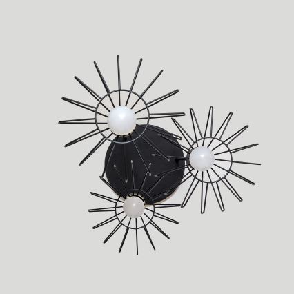 Žyrandol na lince SOLANO 3xE27/15W/230V czarny/złoty