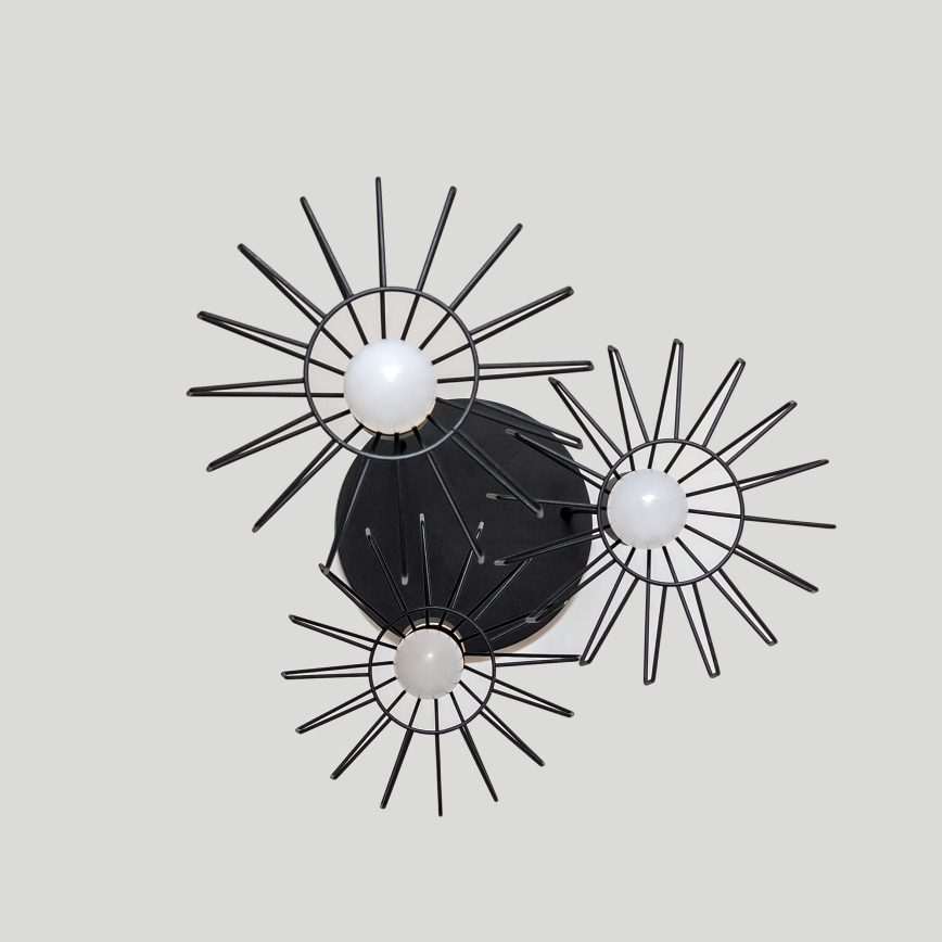 Žyrandol na lince SOLANO 3xE27/15W/230V czarny/złoty