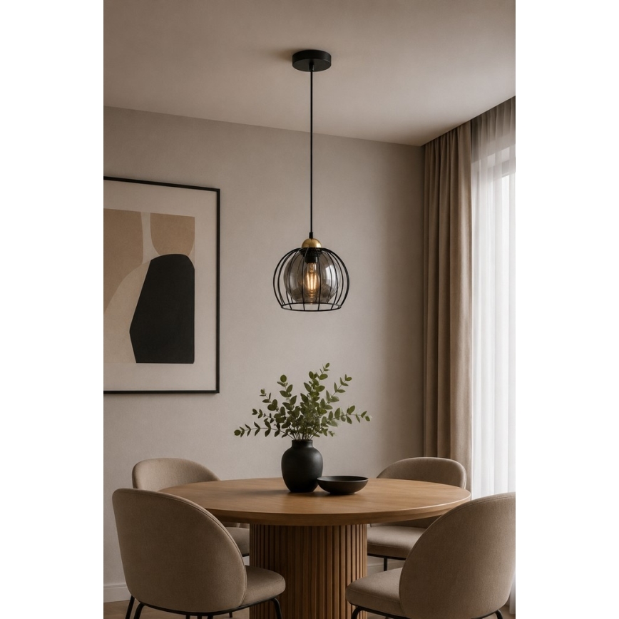 Żyrandol na lince SOLO BLACK 1xE27/60W230V czarny/złoty
