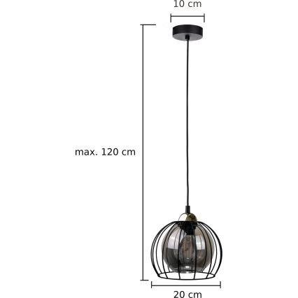 Żyrandol na lince SOLO BLACK 1xE27/60W230V czarny/złoty