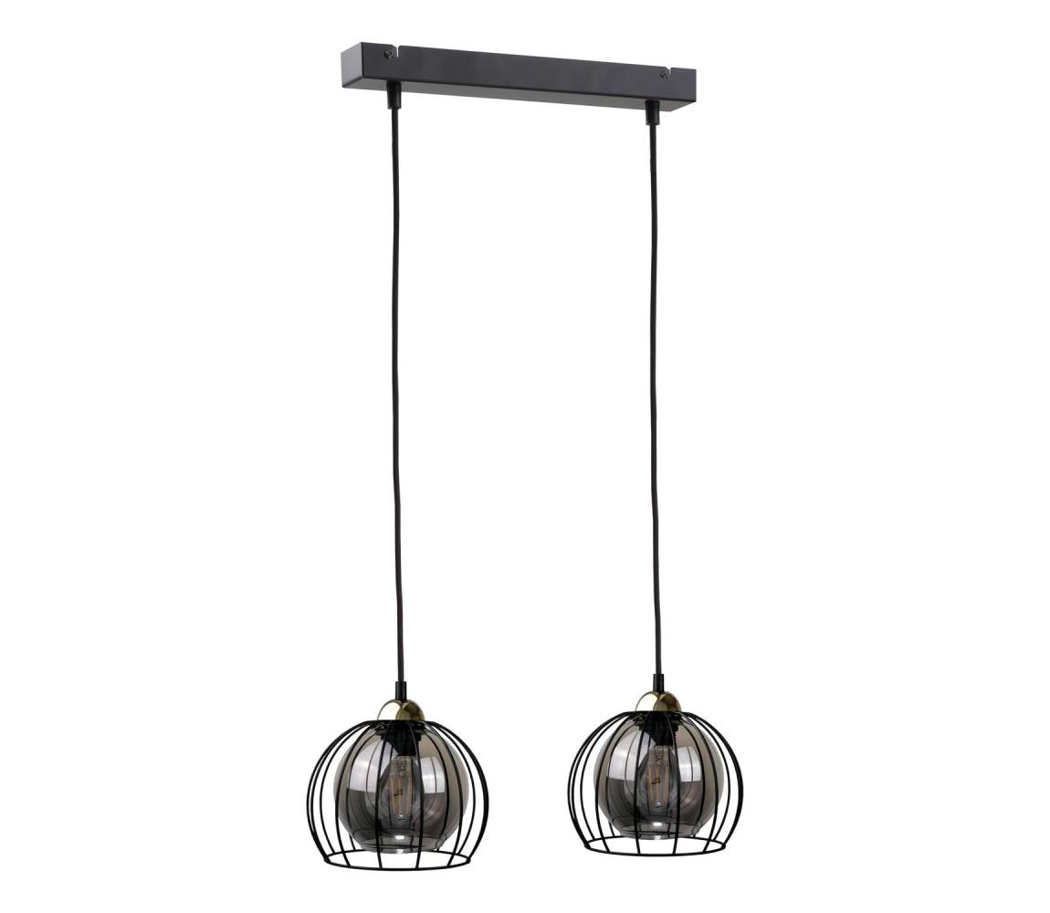 Żyrandol na lince SOLO BLACK 2xE27/60W/230V czarny/złoty