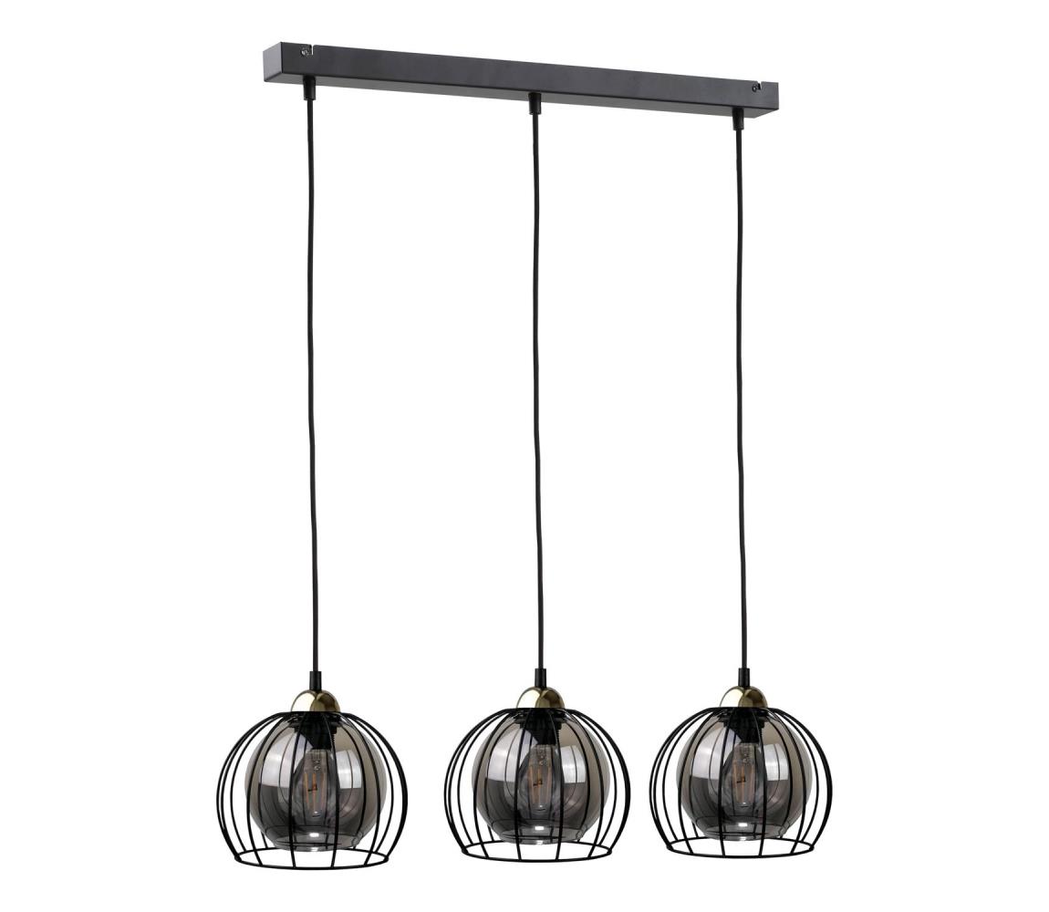 Żyrandol na lince SOLO BLACK 3xE27/60W/230V czarny/złoty