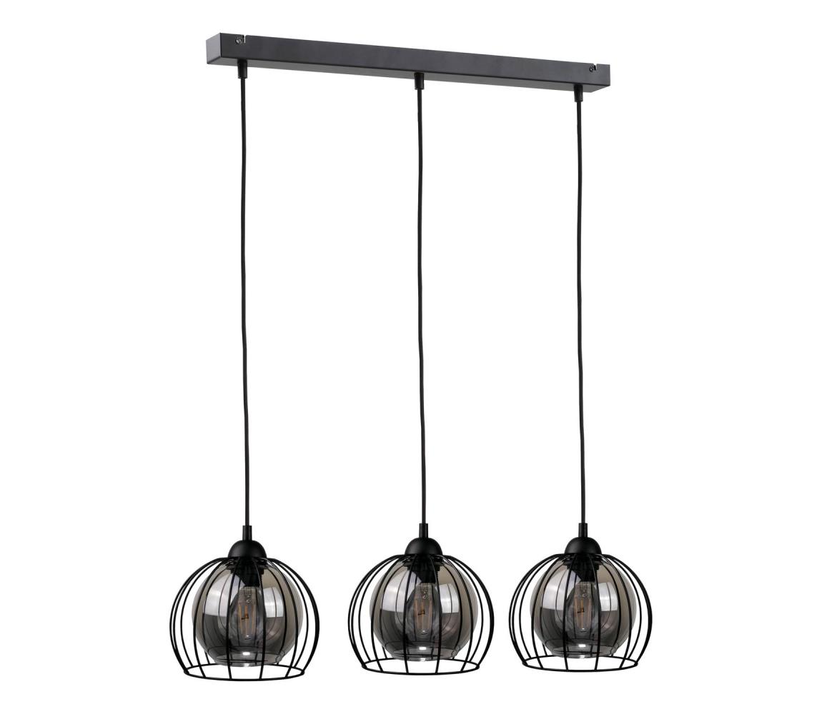 Żyrandol na lince SOLO BLACK 3xE27/60W/230V