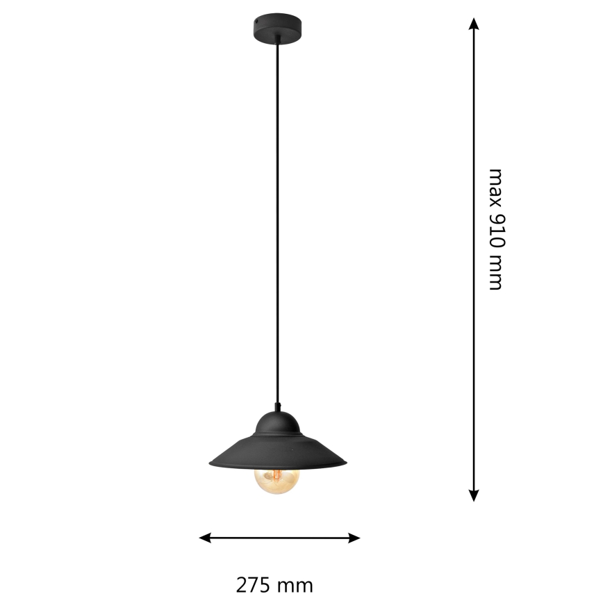Żyrandol na lince SORAPIS 1xE27/15W/230V czarne