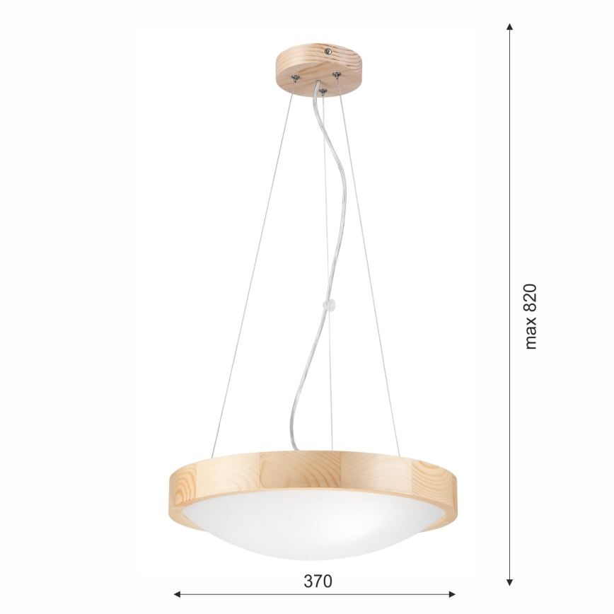 Żyrandol na lince SOSNA 2xE27/60W/230V ø 37 cm sosna