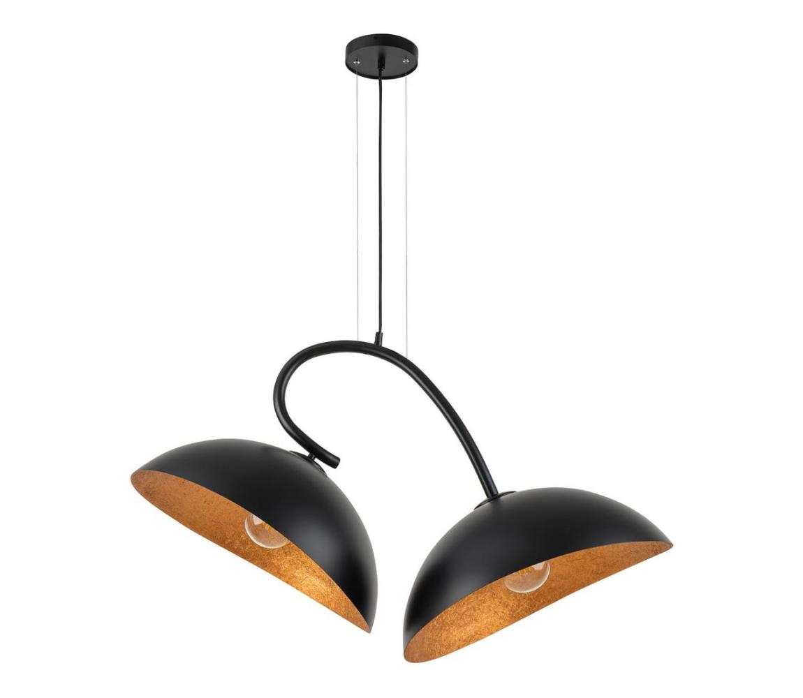 Żyrandol na lince SPACE 2xE27/60W/230V czarne/miedź