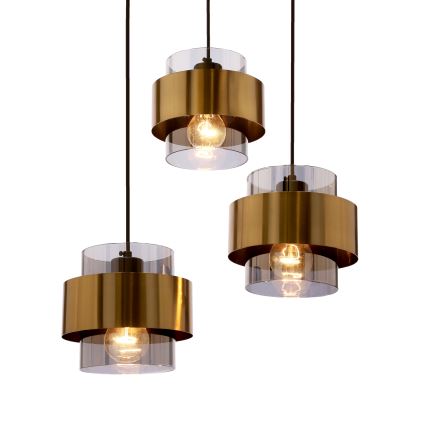 Żyrandol na lince SPIEGA 3xE27/60W/230V złoty/czarny