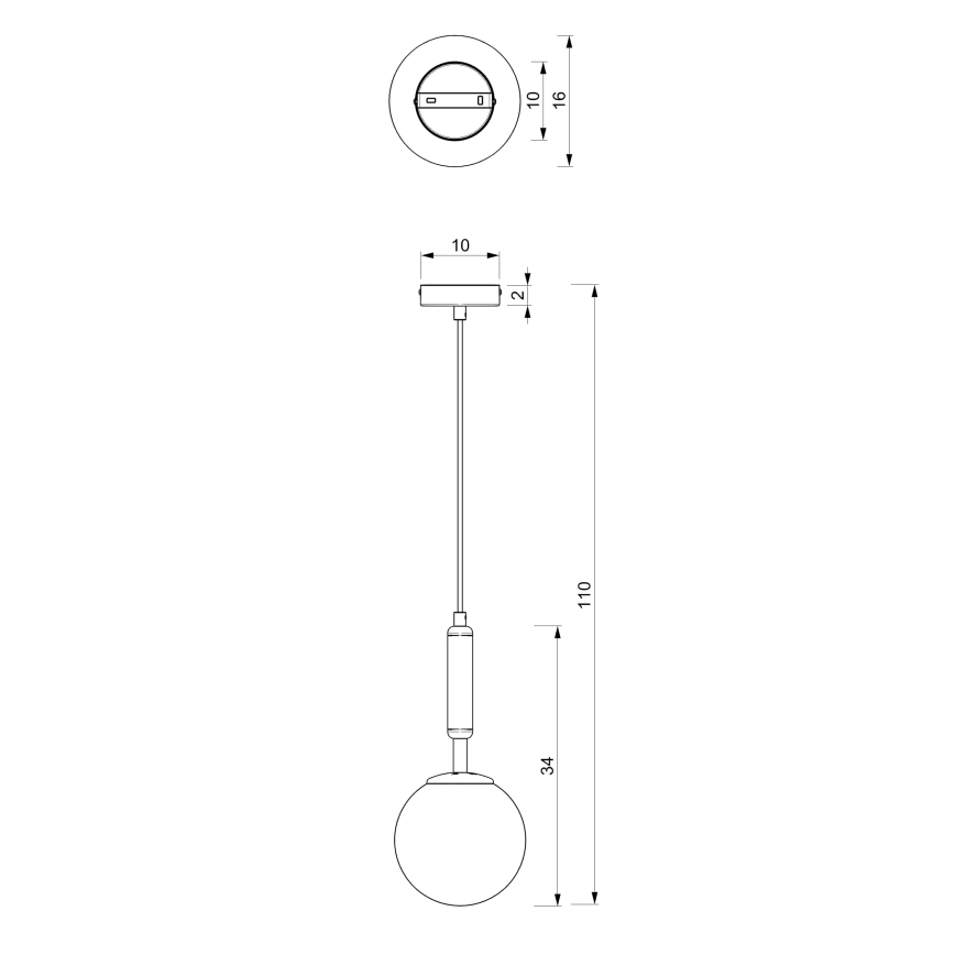 Żyrandol na lince SPIRA 1xE14/15W/230V czarny