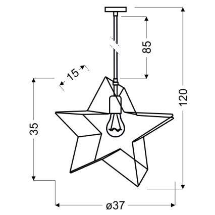 Żyrandol na lince STAR 1xE27/60W/230V