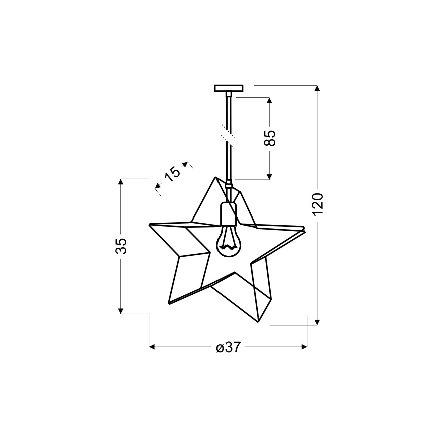 Żyrandol na lince STAR 1xE27/60W/230V