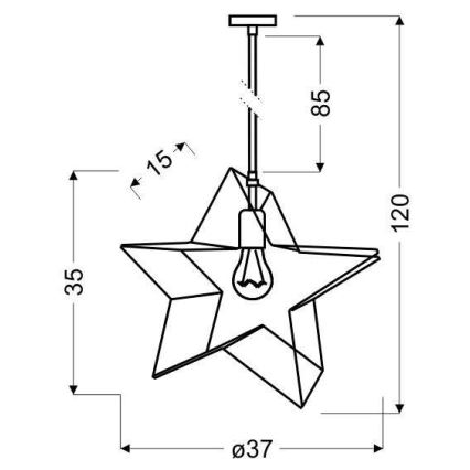 Żyrandol na lince STAR 1xE27/60W/230V