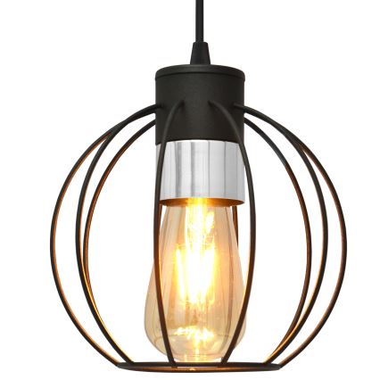 Żyrandol na lince STARLIGHT 1xE27/15W/230V czarny/srebrny