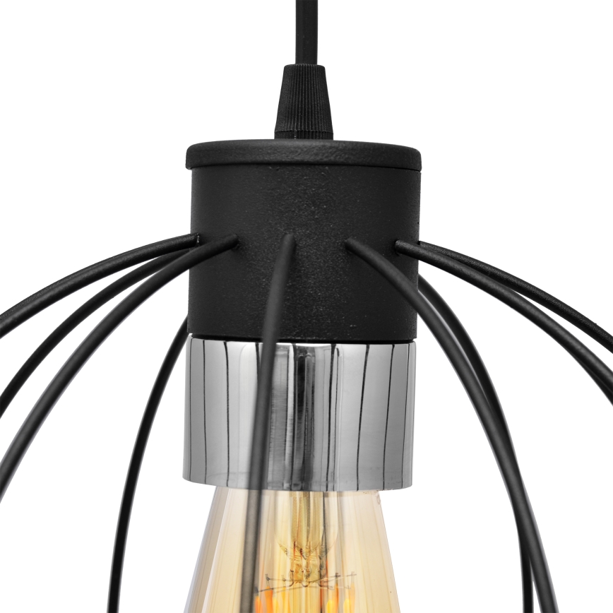 Żyrandol na lince STARLIGHT 1xE27/15W/230V czarny/srebrny