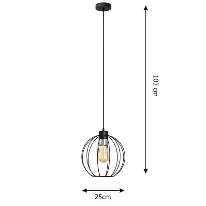 Żyrandol na lince STARLIGHT 1xE27/15W/230V czarny/srebrny