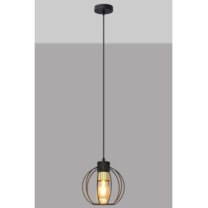 Żyrandol na lince STARLIGHT 1xE27/15W/230V czarny/złoty