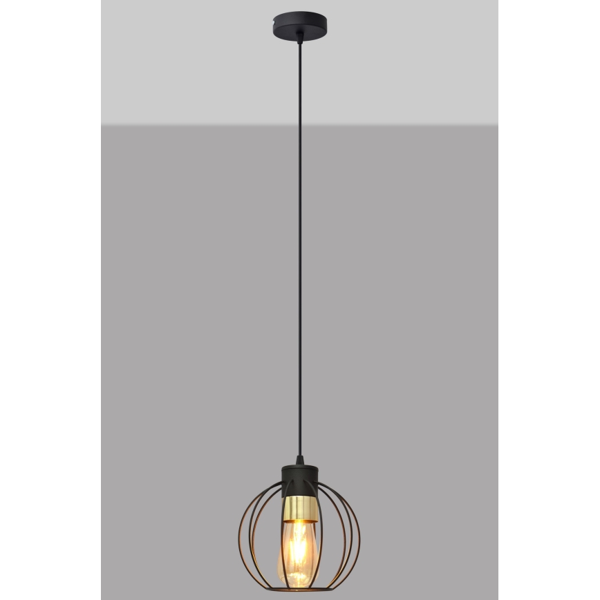 Żyrandol na lince STARLIGHT 1xE27/15W/230V czarny/złoty