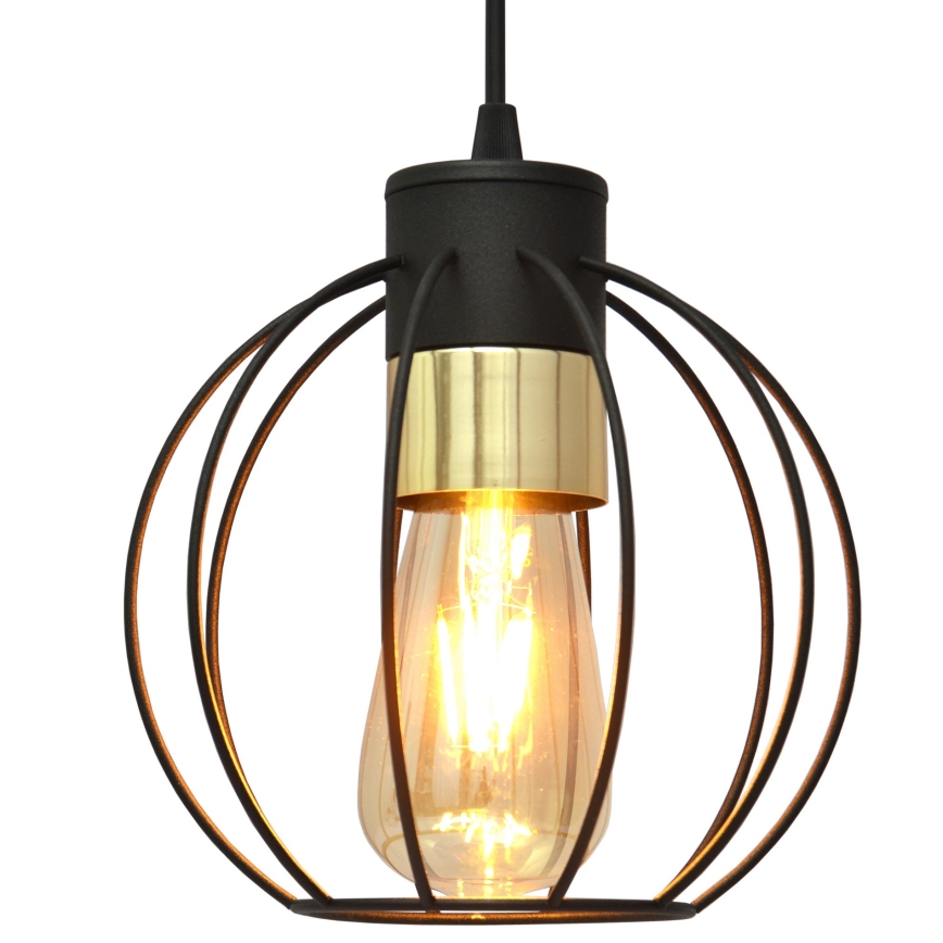 Żyrandol na lince STARLIGHT 1xE27/15W/230V czarny/złoty