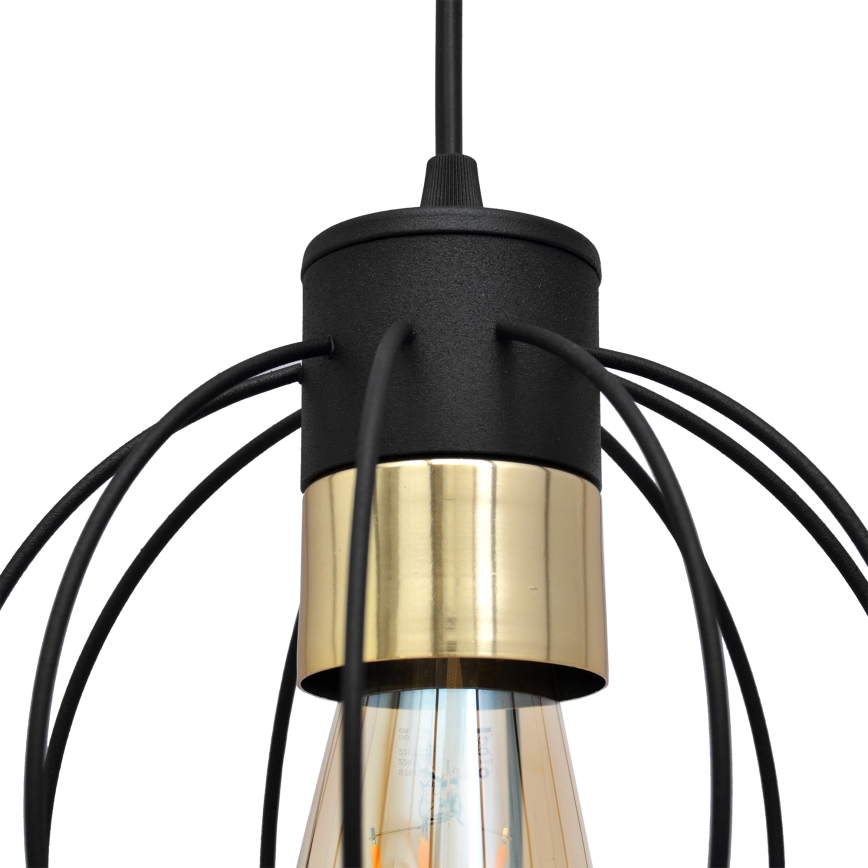 Żyrandol na lince STARLIGHT 1xE27/15W/230V czarny/złoty