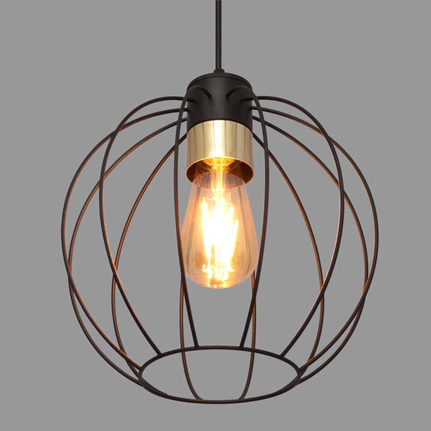 Żyrandol na lince STARLIGHT 1xE27/15W/230V czarny/złoty
