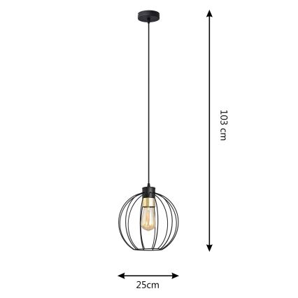 Żyrandol na lince STARLIGHT 1xE27/15W/230V czarny/złoty