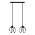 Żyrandol na lince STARLIGHT 2xE27/15W/230V czarny/srebrny