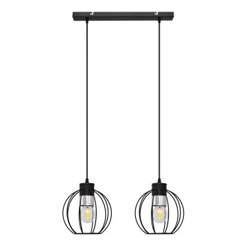 Żyrandol na lince STARLIGHT 2xE27/15W/230V czarny/srebrny