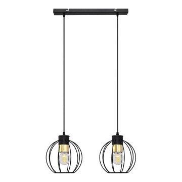 Żyrandol na lince STARLIGHT 2xE27/15W/230V czarny/złoty