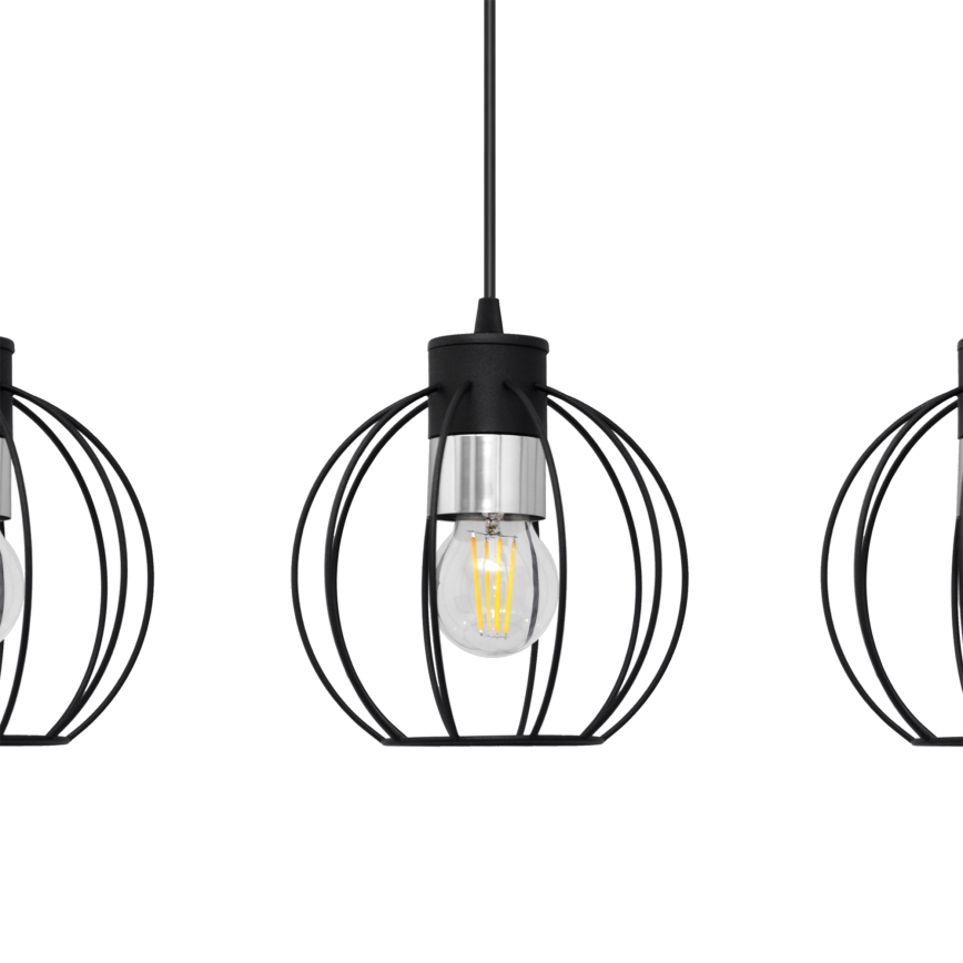 Żyrandol na lince STARLIGHT 3xE27/15W/230V czarny/srebrny