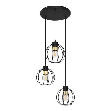 Żyrandol na lince STARLIGHT 3xE27/15W/230V czarny/złoty