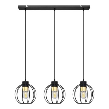 Żyrandol na lince STARLIGHT 3xE27/15W/230V czarny/złoty