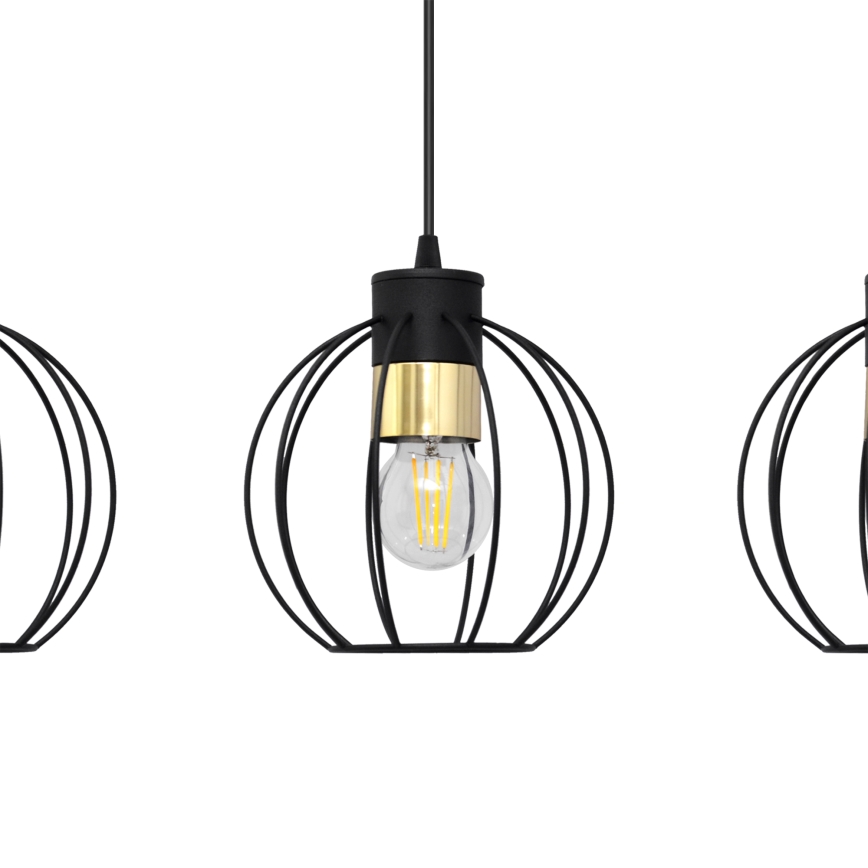 Żyrandol na lince STARLIGHT 3xE27/15W/230V czarny/złoty