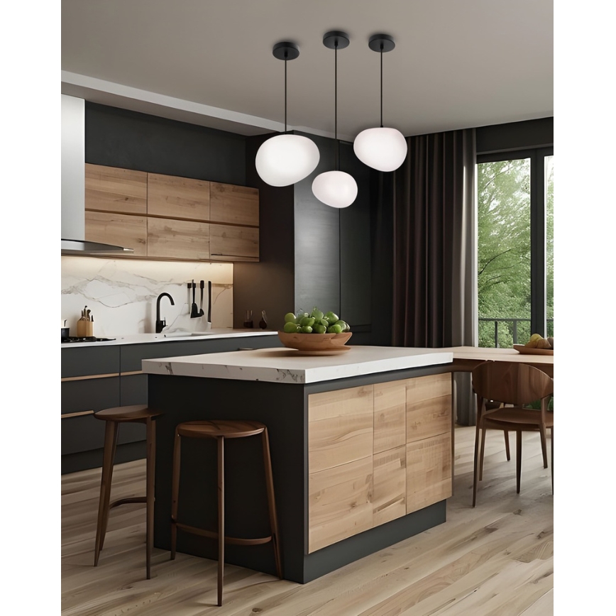 Żyrandol na lince STONES 1xE27/40W/230V śr. 30 cm