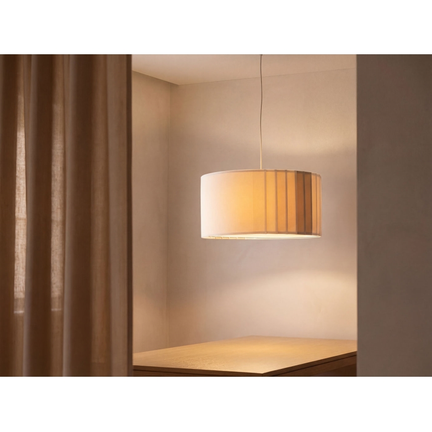 Żyrandol na lince STRIPES 1xE27/60W/230V Ø 60 cm kremowy