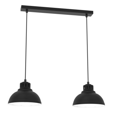Żyrandol na lince SVEN 2xE27/15W/230V czarny
