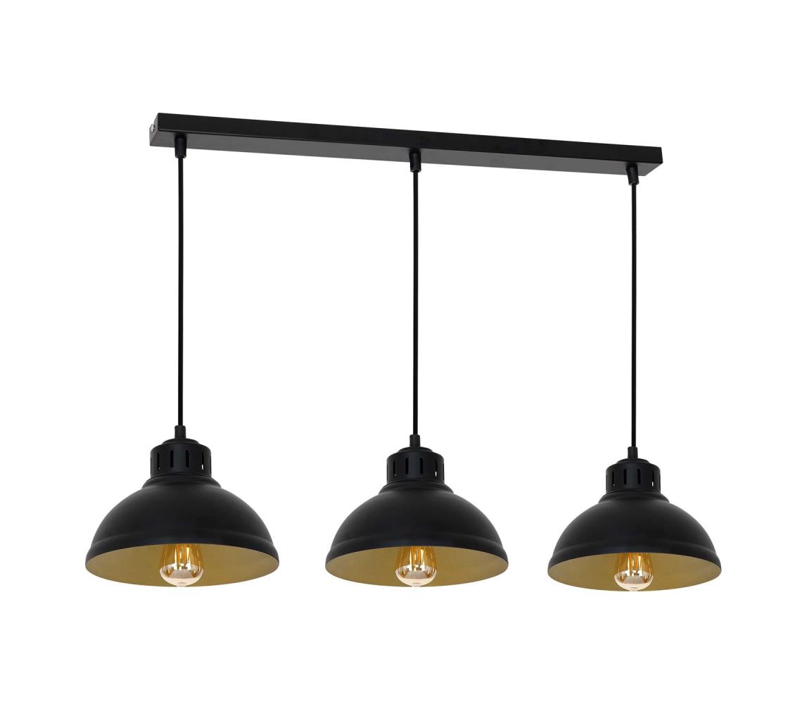 Żyrandol na lince SVEN 3xE27/15W/230V czarny/złoty