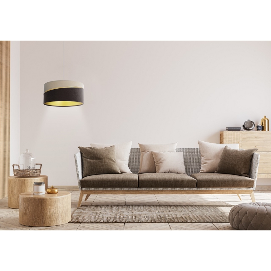 Żyrandol na lince SWING 1xE27/60W/230V brązowe/beżowe/złoty