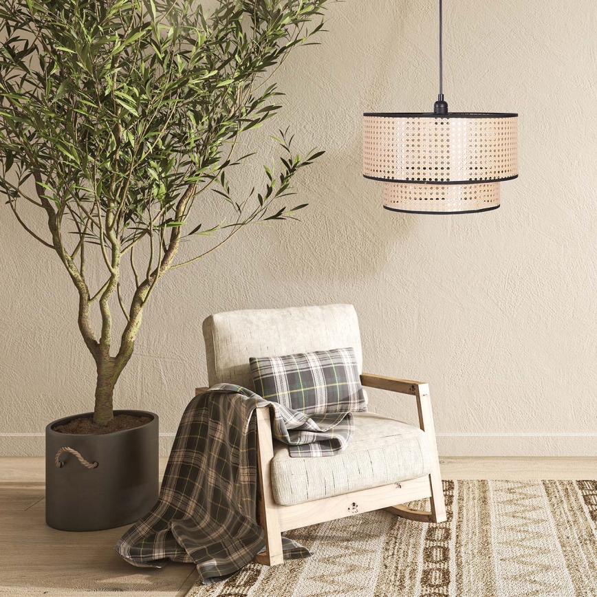 Żyrandol na lince TAKARA 1xE27/20W/230V śr. 40 cm beżowy