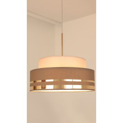 Żyrandol na lince TAMI 1xE27/60W/230V beżowy/brązowy/złoty