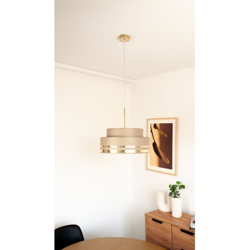 Żyrandol na lince TAMI 1xE27/60W/230V brązowy/złoty
