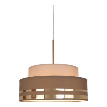 Żyrandol na lince TAMI 1xE27/60W/230V śr. 40 cm beżowy/brązowy/złoty