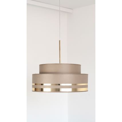 Żyrandol na lince TAMI 1xE27/60W/230V śr. 40 cm brązowy/złoty