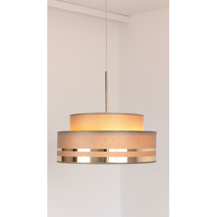 Żyrandol na lince TAMI 1xE27/60W/230V śr. 40 cm brązowy/złoty