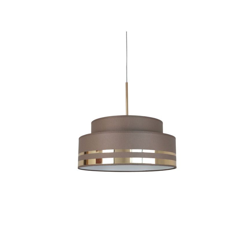 Żyrandol na lince TAMI 1xE27/60W/230V śr. 40 cm brązowy/złoty