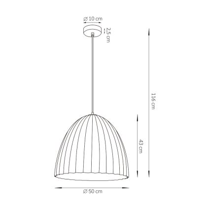 Żyrandol na lince TELMA 1xE27/60W/230V śr. 50 cm brązowy/złoty